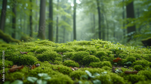 Moss-Covered Path in Lush Woodland