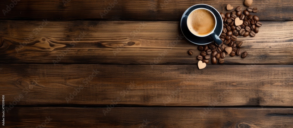 Rich Aroma of Freshly Roasted Coffee Beans in a Rustic Wooden Setting Rich Aroma of Freshly Roasted Coffee Beans in a Rustic Wooden Setting