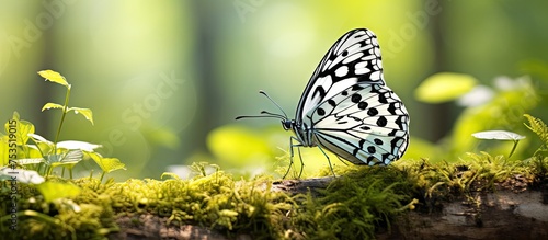 Serene Butterfly Perched on...