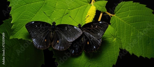 Elegant black butterfly per...