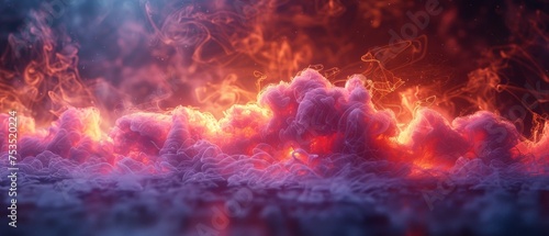 Light leaks illuminate kaleidoscopic smoke, creating abstract grids.