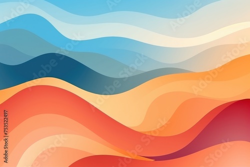 Vibrant Abstract Wave Pattern in Warm Tones - Artistic Elegance Generative AI
