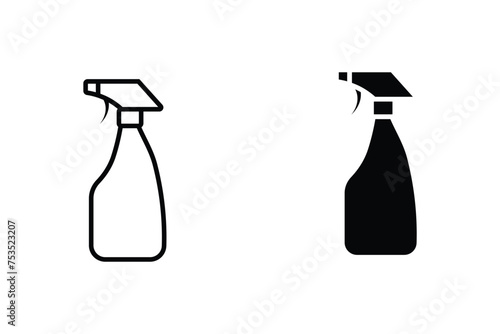 Cleaning spray bottle icon on white background