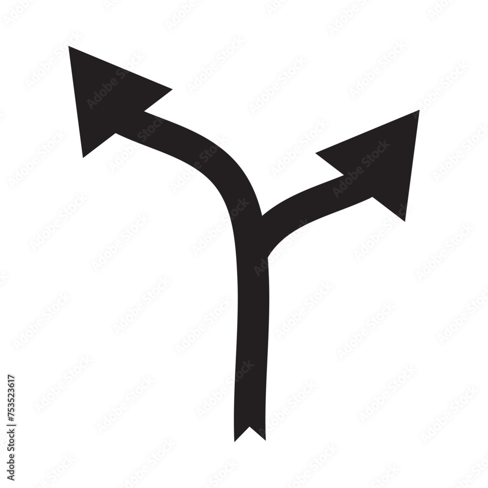 Two-way direction arrow icon. road direction icon Vector illustration Two-way direction arrow icon. road direction icon Vector illustration