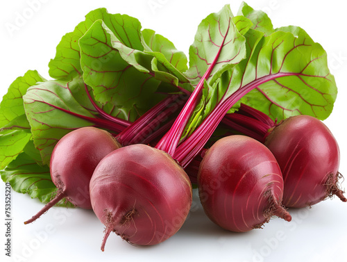 raw young red beet with tops photo