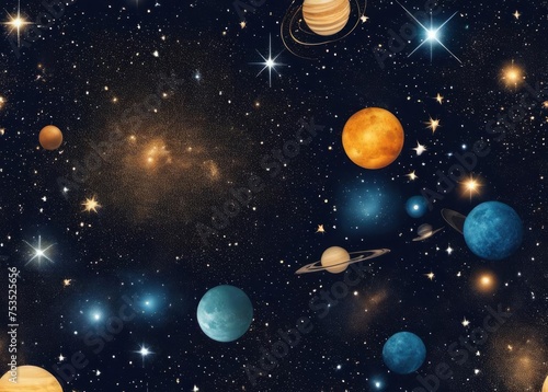 Deep night sky universe with stars, nebula and galaxy © ProArt Studios