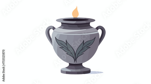 Urn for ashes icon in cartoon.