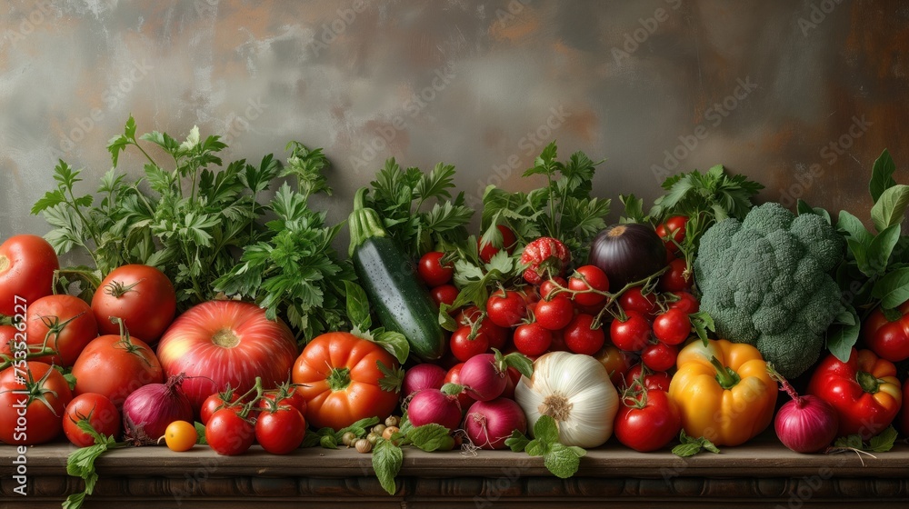 food background variety of fresh vegetables