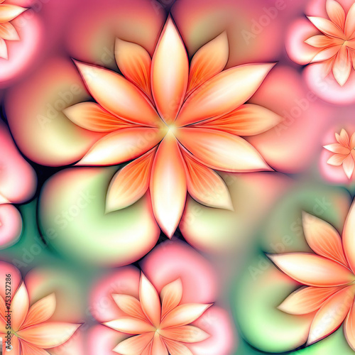 Abstract background with bright colorful flowers as wallpaper, Ai generated