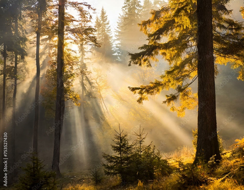 Mystical Forest with beaming light through the trees
Mystical Forest with beaming light through the trees