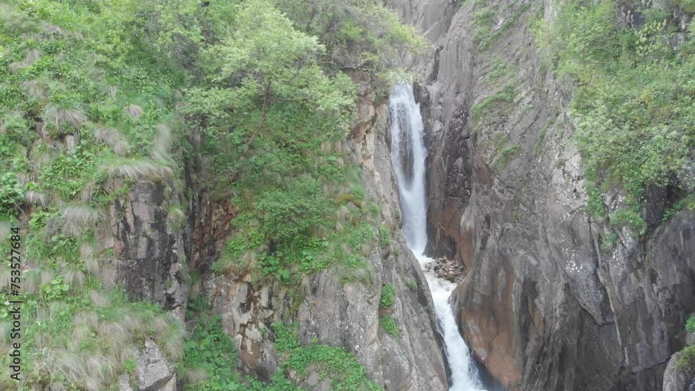 Caucasus, North Ossetia. Kaysar gorge. Kaysardon River Canyon. Caucasus, North Ossetia. Kaysar gorge. Kaysardon River Canyon.