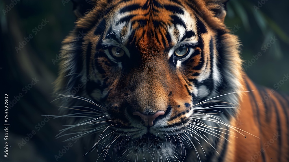 Obraz premium a cinematic and Dramatic portrait image for tiger