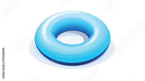 Round Swimming Tube Icon With White Background Flat