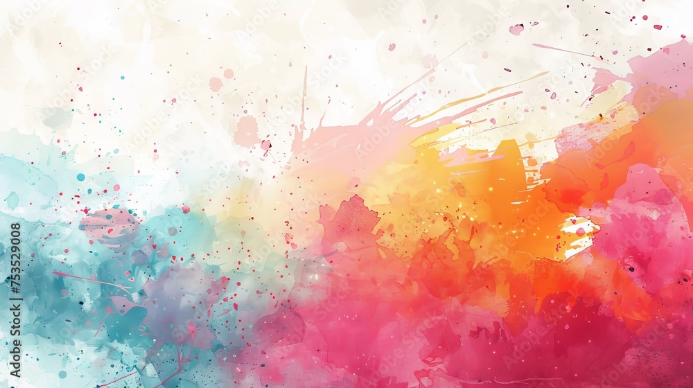 Abstract artistic background with splashes of watercolor and ink