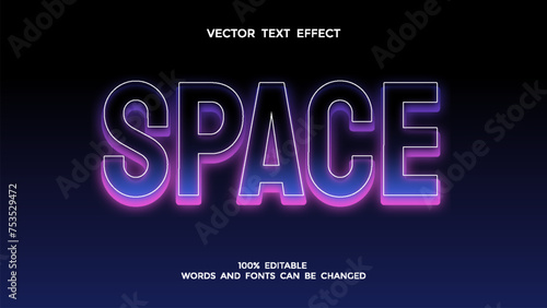 space editable text effect