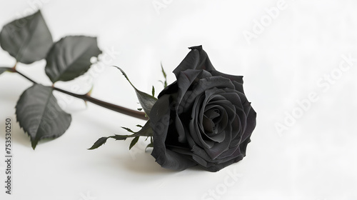 black rose on white background ,