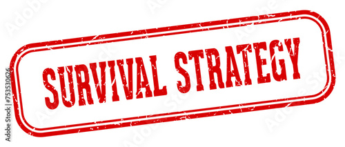 survival strategy stamp. survival strategy rectangular stamp on white background