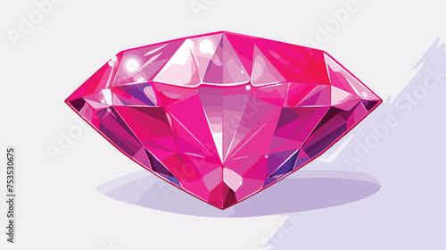 Single gem diamond vector isolated ruby amethyst gem