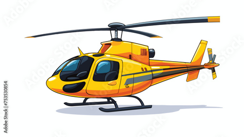 Small helicopter illustration vector on a white background