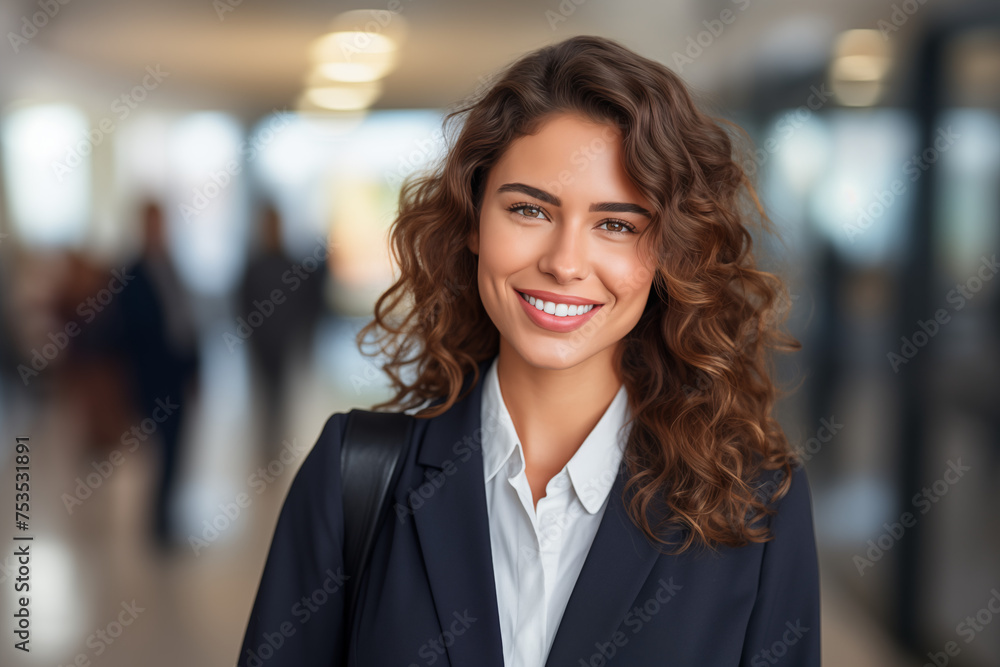 Smiling businesswoman at work. Woman in a suit at work. Women boss. Smiling businesswoman at work. Woman in a suit at work. Women boss.