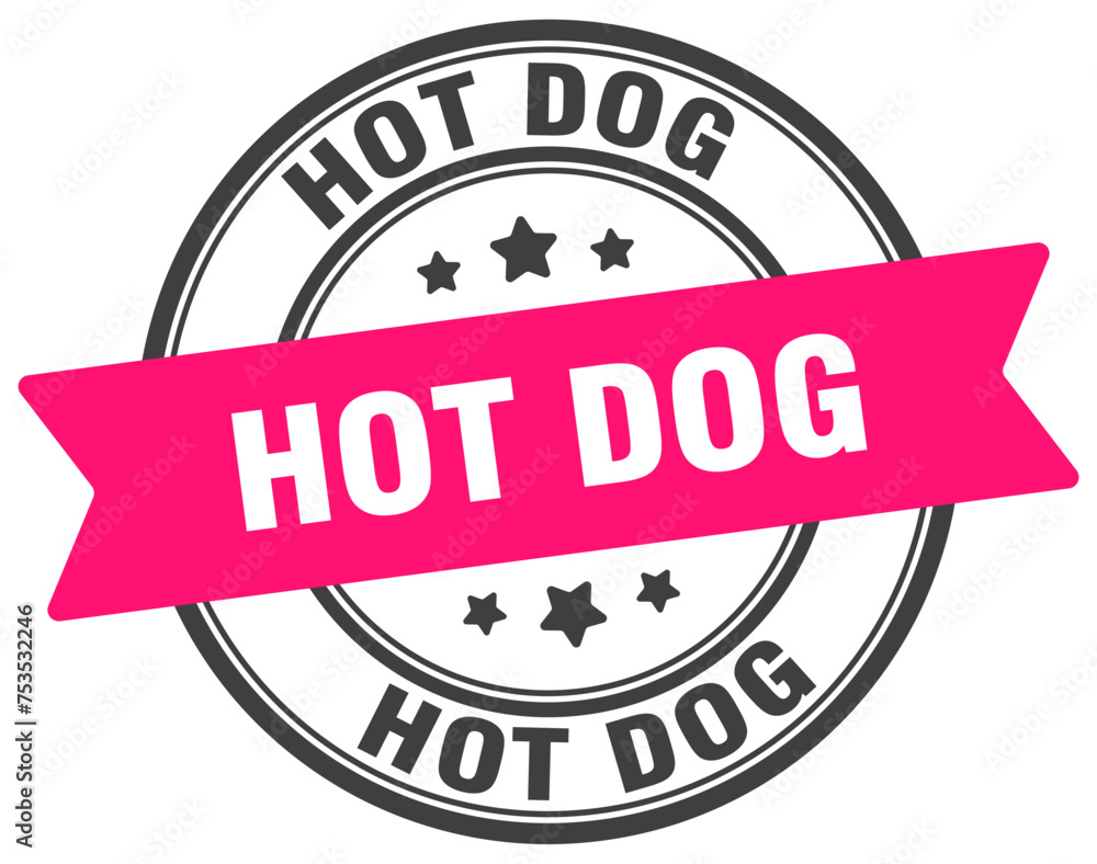 hot dog stamp. hot dog label on transparent background. round sign