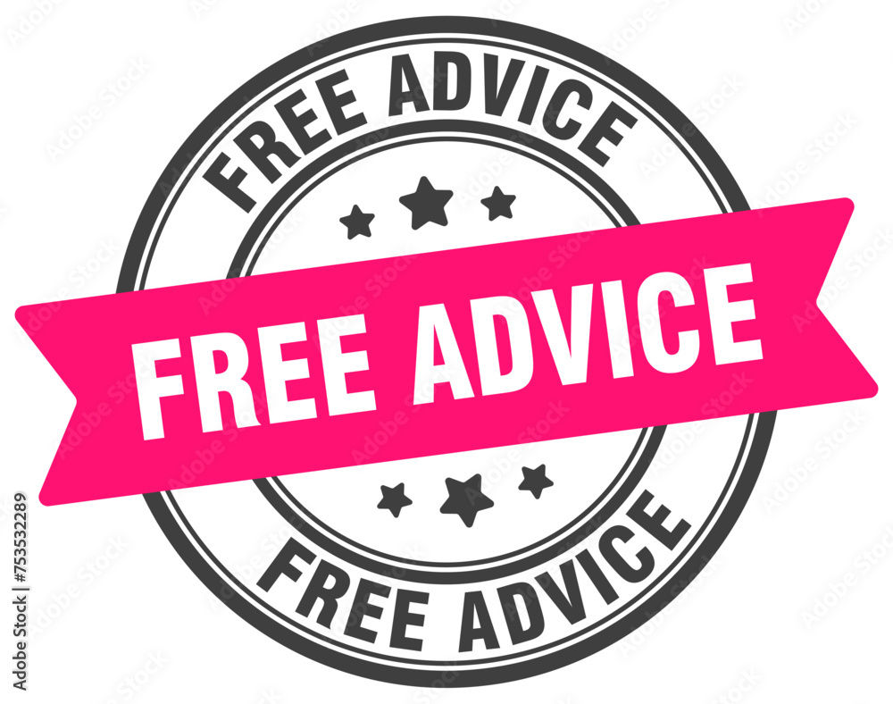 free advice stamp. free advice label on transparent background. round sign