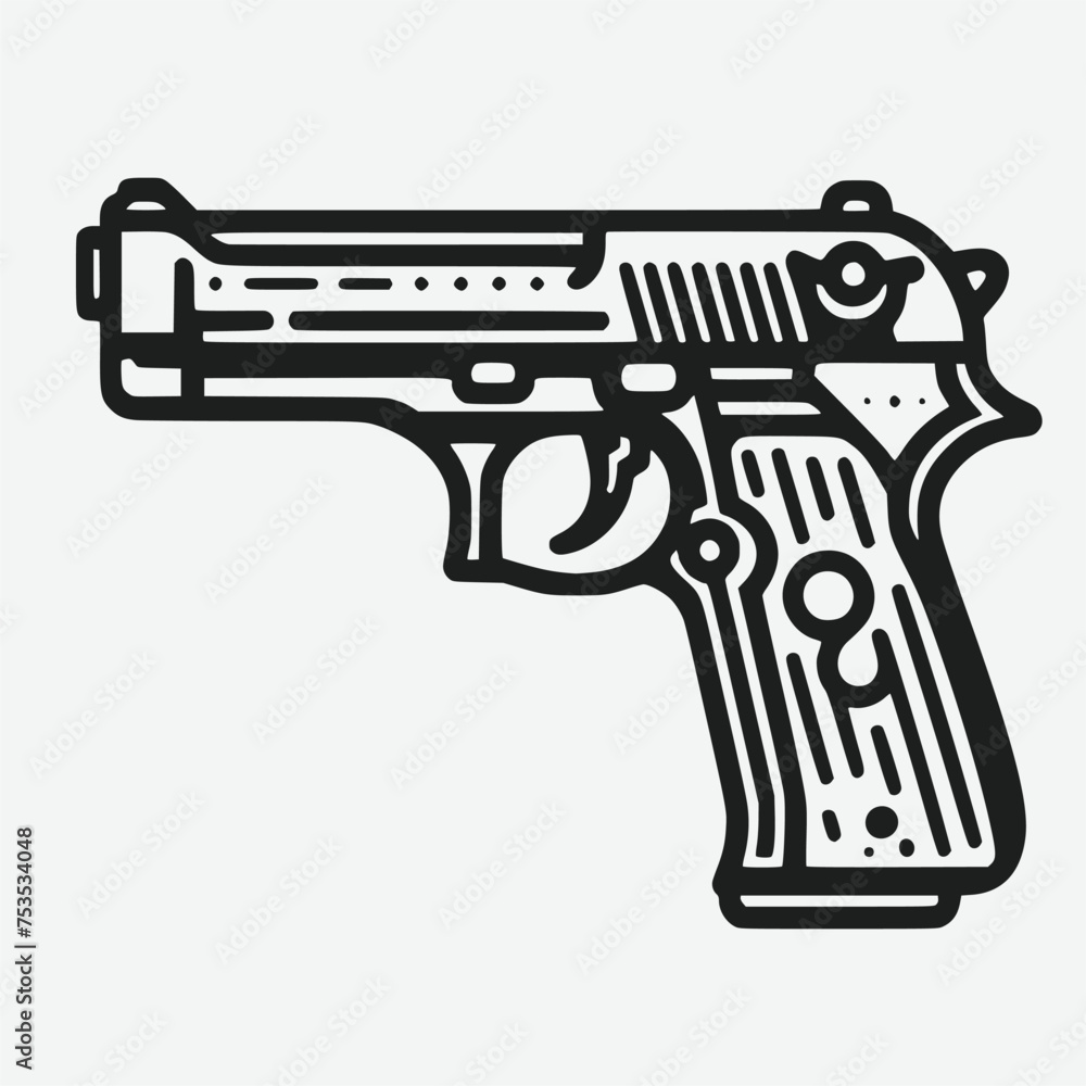 gun pistol vector isolated on background