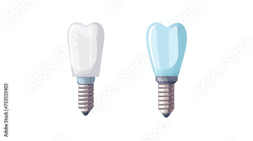 Tooth implant icon. Dental endosseous implant sign.