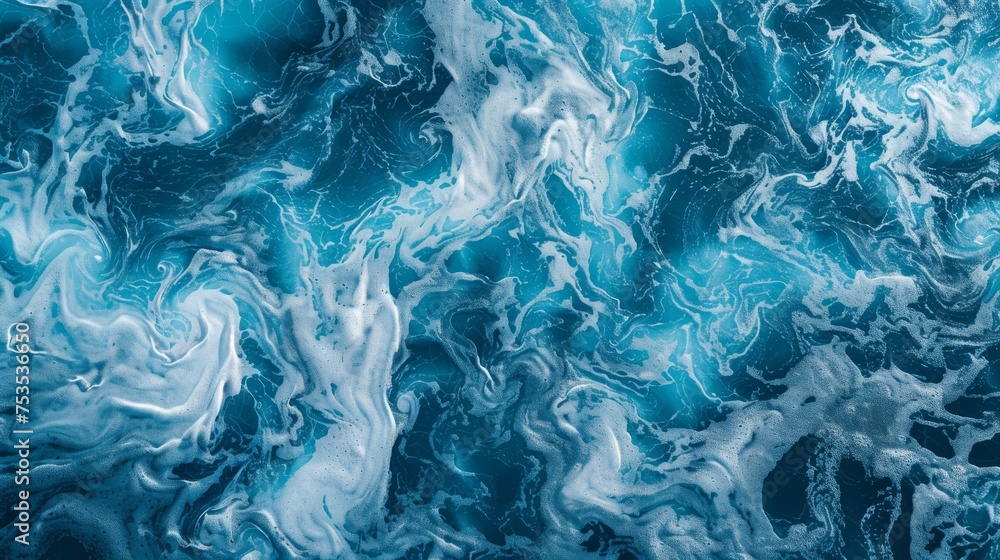 Ocean waves pattern with abstract fluid textures and blue tones Ocean waves pattern with abstract fluid textures and blue tones