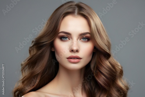 Long hairs young beauty model, Ai generated 