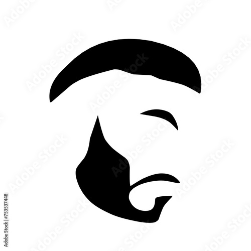 Men hairstyles and haircut with beard vector illustration.