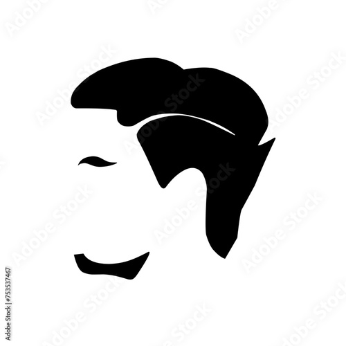 Men hairstyles and haircut with beard vector illustration.
