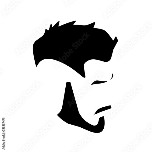 Men hairstyles and haircut with beard vector illustration. photo