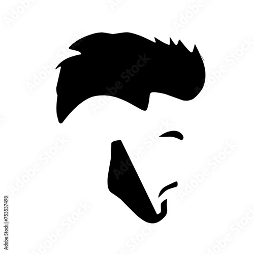 Men hairstyles and haircut with beard vector illustration.