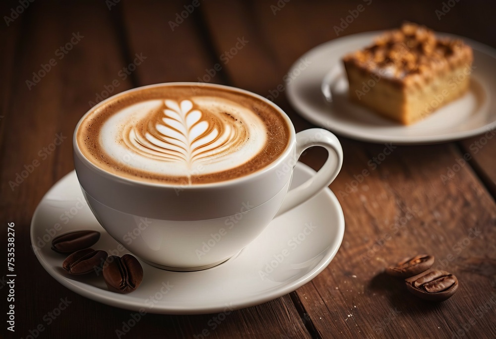 Elegant Cappuccino Rests on Table Elegant Cappuccino Rests on Table