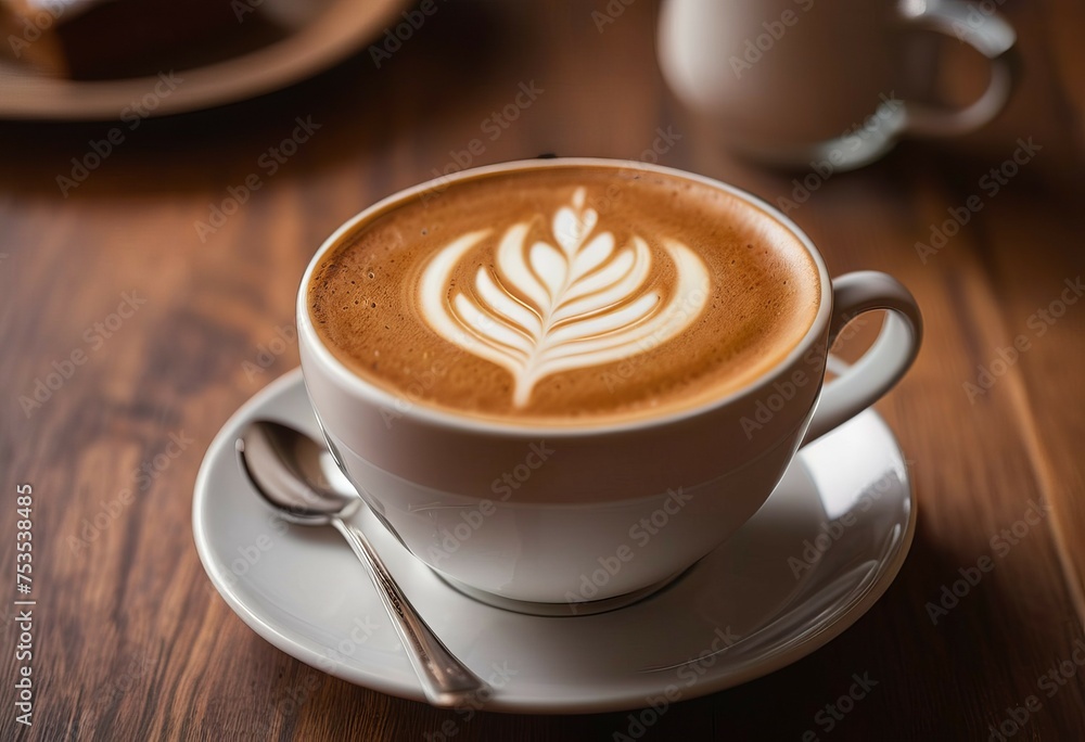 Elegant Cappuccino Rests on Table Elegant Cappuccino Rests on Table
