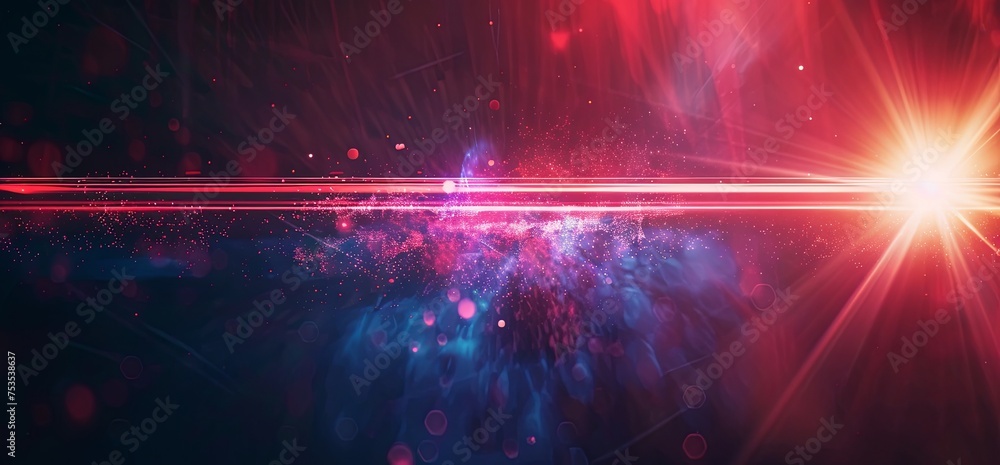 Abstract background with laser beam and lens flare - obrazy, fototapety, plakaty 