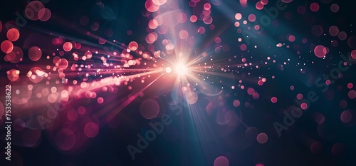Abstract background with laser beam and lens flare