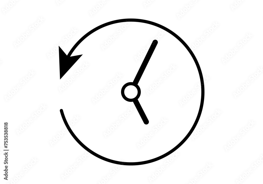 Icono negro de cronometro de un reloj de marcha atrás. Icono negro de cronometro de un reloj de marcha atrás.