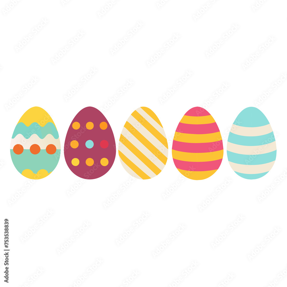 Isolated Easter eggs