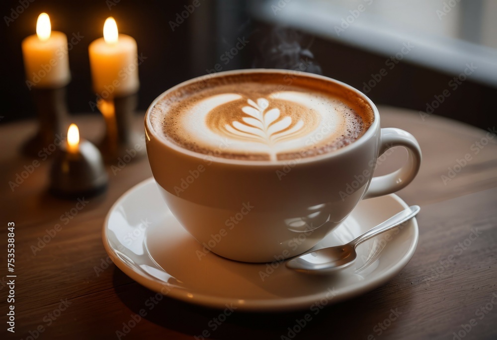 Elegant Cappuccino Rests on Table Elegant Cappuccino Rests on Table
