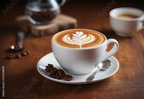 Elegant Cappuccino Rests on Table