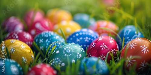 Vibrant Easter egg backdrop.
