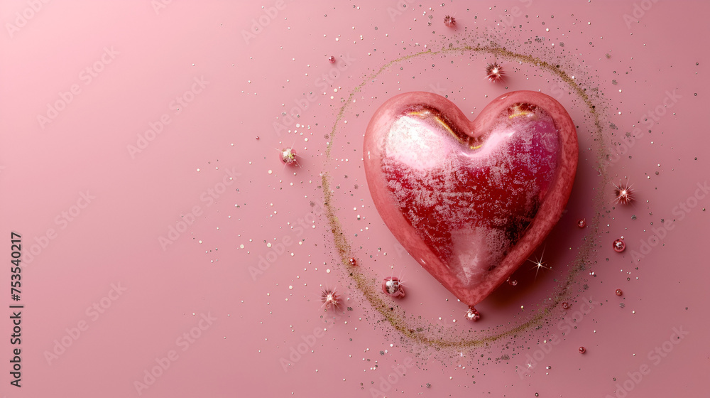 Happy Mothers day pink heart. copy space. generative ai