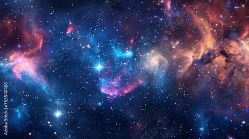 Starfield in space, cosmic and infinite.