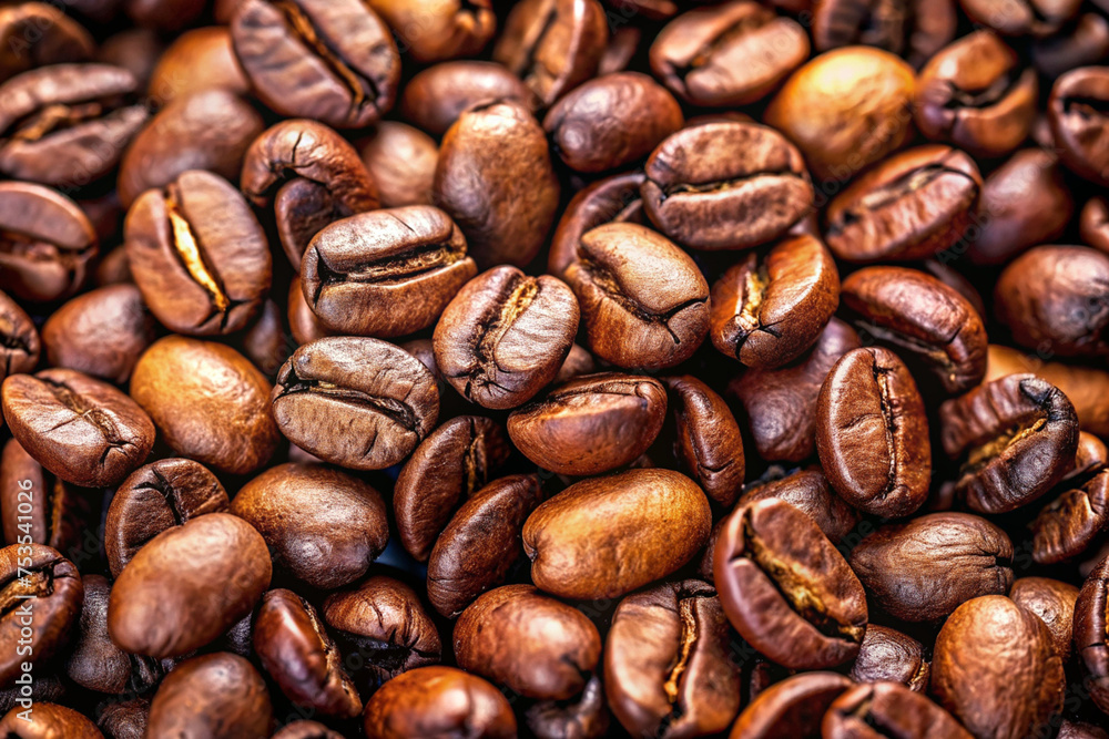 Detailed Shot of Roasted Coffee Beans Detailed Shot of Roasted Coffee Beans