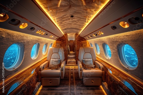 the private jet interior design professional photography