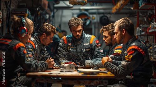 A Team Racing Car Is Having A Brainstorming, Generative AI