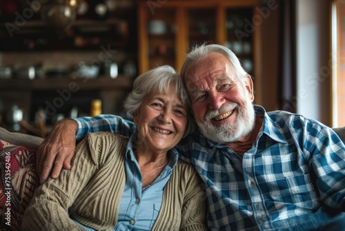 The Aging Couple - Old Man and Old Woman Posing for a Photo, Fictional character created by Generative AI.