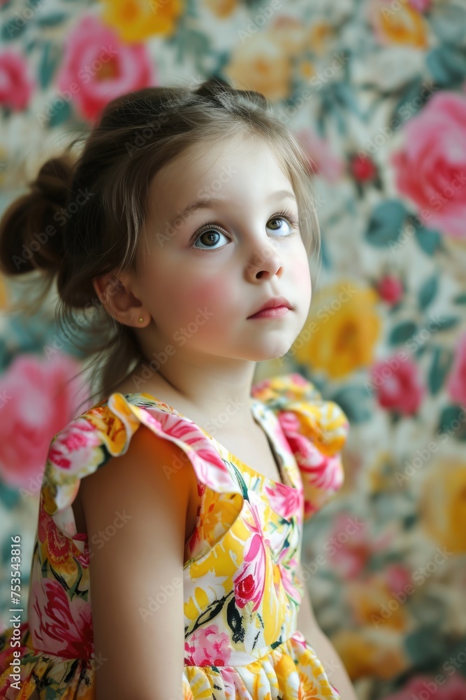 Flower girl - Captivating little girl with a fun and playful look, Fictional character created by Generative AI. Flower girl - Captivating little girl with a fun and playful look, Fictional character created by Generative AI.